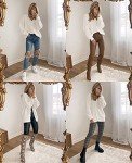 QUALFORT Women's Oversized Cotton Cardigan Sweater
