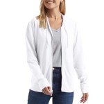 Hanes Women’s White Full-Zip Slub Hoodie