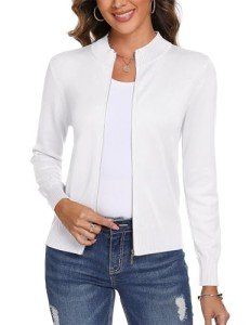 Stylish Lightweight Zip-Up Cardigan Jacket for Women