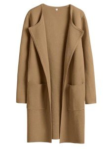 Lightweight Open Front Knit Cardigan in Light Brown