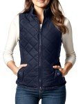 Slim Fit Lightweight Dark Blue Puffer Vest for Women
