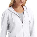 Hanes Women’s White Full-Zip Slub Hoodie