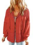 Womens Zip-Up Waffle Knit Hoodie - Gold Flame