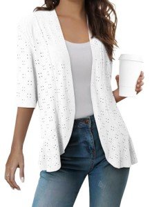 Lightweight Summer Cardigan for Women - White