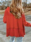 Womens Zip-Up Waffle Knit Hoodie - Gold Flame