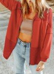 Womens Zip-Up Waffle Knit Hoodie - Gold Flame