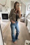 Onedreamer Women's Oversized Army Green Safari Jacket