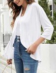 Women's Lightweight White 3/4 Sleeve Cardigan