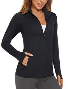 Women's Lightweight Sun Protection Athletic Jacket - Black