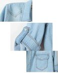 Omoone Women's Light Blue Denim Crop Cardigan