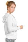 Sofra Women's Lightweight Zip-Up Hoodie in White