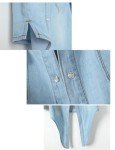 Omoone Women's Light Blue Denim Crop Cardigan