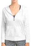 Sofra Women's Lightweight Zip-Up Hoodie in White