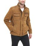 Levi's Men's Washed Cotton Military Jacket - Worker Brown