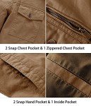 WenVen Men's Vintage Cotton Trucker Jacket - Khaki