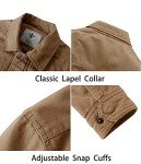 WenVen Men's Vintage Cotton Trucker Jacket - Khaki