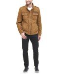 Levi's Men's Washed Cotton Military Jacket - Worker Brown