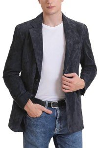 Men’s Classic Suede Leather Blazer Jacket