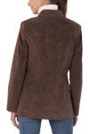 BGSD Women’s Brown Suede Leather Car Coat