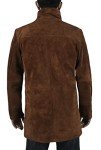 Men's Suede Leather Coat - Brown, 3XL