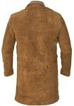 Brown Suede Distressed Long Trench Coat for Men