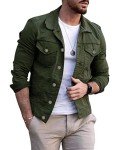 Men's Army Green Denim Trucker Jacket