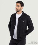 Men's Black Ripped Denim Trucker Jacket, Large