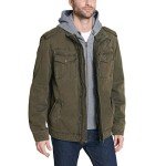 Levi's Men's Olive Military Jacket with Hood