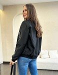 Zeagoo Women's Black Short Quilted Bomber Jacket