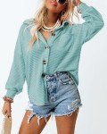 Sky Blue Women's Summer Cardigan Shacket Top
