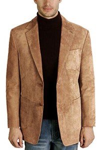 Men's Suede Leather Blazer Jacket – Big and Tall Options