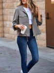 EVALESS Women’s Lightweight Gray Zip-Up Shacket