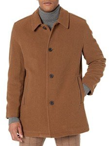 Cole Haan Men's Wool Plush Car Coat - Camel