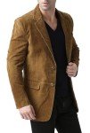 Men's Suede Leather Blazer Sport Coat Jacket