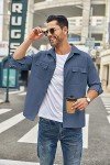 Men's Casual Lightweight Blue Trucker Jacket with Pockets