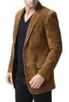Men's Suede Leather Blazer Sport Coat Jacket