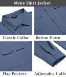 Men's Casual Lightweight Blue Trucker Jacket with Pockets