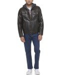 Levi's Men's Hooded Faux Leather Trucker Jacket
