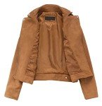 CHARTOU Women's Coffee Faux Suede Biker Jacket