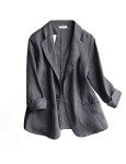 Lightweight Linen Blazer for Women - Grey