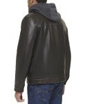 Levi's Men's Hooded Faux Leather Trucker Jacket