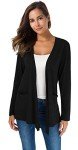 Women's Casual Long Sleeve Open Front Cardigan - Black