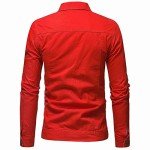 Men's Red Denim Trucker Jacket - Casual Fit