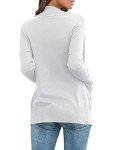 Lightweight White Open Front Women's Cardigan with Pockets