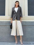 Lightweight Linen Blazer for Women - Grey