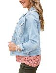 Light Blue Women's Button Down Stretchy Denim Jacket