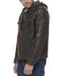Levi's Men's Hooded Faux Leather Trucker Jacket