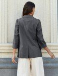 Lightweight Linen Blazer for Women - Grey