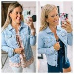 Light Blue Women's Button Down Stretchy Denim Jacket
