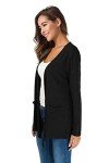 Women's Casual Long Sleeve Open Front Cardigan - Black